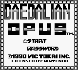 Daedalian Opus title screen for GameBoy